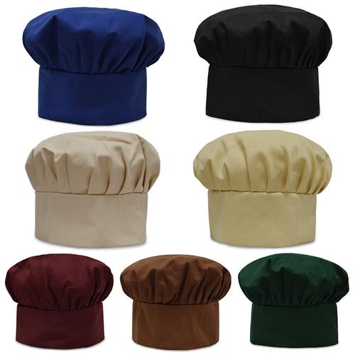 男女厨师帽儿童百褶蘑菇帽蛋糕房面点师餐厅食品工厂蘑菇帽加logo